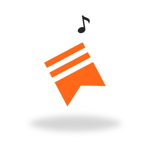 An image of a turquoise-coloured mixtape, with a semiquaver note on the top right